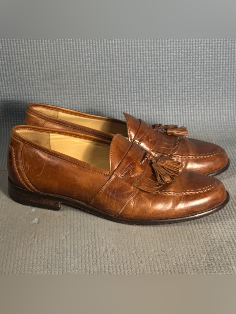 Johnston & Murphy 15 1978 Men's Brown Leather Kilt Tassel Slip-on Loafer Sz 9.5